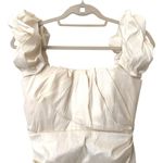 RACHEL‎ GILBERT Kalina Ruched Ruffle Sleeve Midi Dress White Photo 4