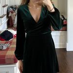 ZARA Green Velvet Dress Photo 0
