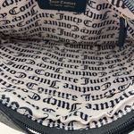 Juicy Couture  Striped Canvas Clutch Shoulder Bag Black White Gold Zip 10x7” Logo Photo 10