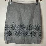 Max Mara WEEKEND Womens 6 Grey Embroidered Virgin Wool Tiered Floral Skirt Photo 0