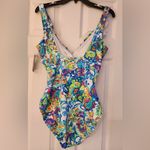 Ralph Lauren Lauren  Floral Ruffle One Piece Women’s Swimsuit Size 14 Photo 5