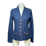 Anthropologie Rosie Neira Military Sweater Blazer Jacket Wool Navy Blue Size XS Photo 1