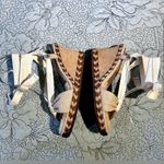 UGG  Australia Amelie  Linen Espadrille Wedge Sandals w/ Shearling Boho Sz 7💛 Photo 5