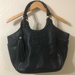 Tory Burch  Thea Round Tote Black Leather Shoulder Bag Photo 1