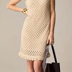 J.Crew NEW Pointelle Sleeveless Sweater Dress Toasted Cream Photo 2