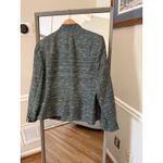 Kasper Black Metallic Thread Tweed Long Sleeve Open Front Blazer Women's Size 16 Green Photo 3