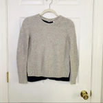 Madewell Backroad Button Back Colorblock Navy Gray Sweater Photo 2