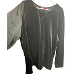 Woman Within Sweater Womens 2X Black Velvet Velour Long Sleeve Crew Neck Tunic Photo 2