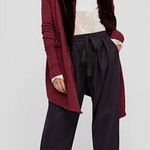 Free People maroon hooded Westwood cardigan jacket women’s size L Photo 0