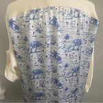Koch Longfellow Sweater Royal Toile Size Medium Nature Horses Photo 6