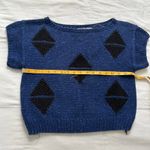 Liz Claiborne  vintage Navy blue sweater black diamond knit detail Size small Photo 3
