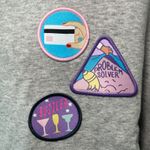 Wildfox NWT  Cropped Hoodie Merit Badges‎ Harley Pullover Raw Hem Comfy Size XL Photo 2