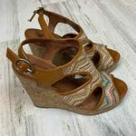 Lucky Brand Wedge Sandal Womens 7M 37 Multicolor Boho Weave Photo 1
