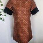 Luella Bartley Orange with Velvet Mid Length Dress Size 36 Photo 0