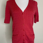 Talbots  Pink Fitted Cardigan Sweater Medium Photo 0