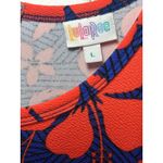 LuLaRoe  Women's L Fit & Flare‎ Floral Dress Blue & Red Short Sleeve with Pockets Photo 1