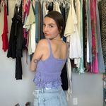 ZARA Lilac Knit Lace Trim Cami Top Size M Photo 1