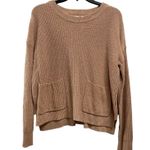 Madewell  Sweater Womens Small Beige Cable Knit Pullover Long Sleeve Pocket Photo 0