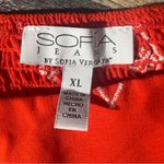 Sofia Jeans Women's Plus Double Ruffle Embroidered Top Size XL, Red Alert Photo 3