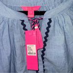 Lilly Pulitzer  NWT Haddie Tunic Top Embellished Sz Medium Blueberry Chambray Photo 7