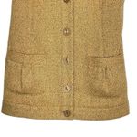 Anthropologie Tabitha  Mustard Yellow Tweed Short Sleeve Blazer Jacket 6 Photo 4