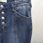 Cleo + Wolf Women's High Rise Straight Dark Wash Button Fly Denim Jean Size 28 Blue Photo 5