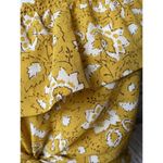 Madewell Silk One Shoulder Floral Print Women’s Top Mustard Ruffle Size S Photo 2