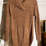 Snails & Cinnamon - Gold Chunky Sweater. Cowl Neck.
Long Length w/ Pockets Photo 0
