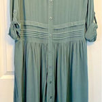 Young Fabulous and Broke dress Womens S sage green pleated collared button down Photo 0