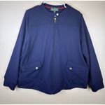 Ralph Lauren Lauren  Active Blue Jacket Women's Size 2X Plus Zip Up with Pockets Photo 0