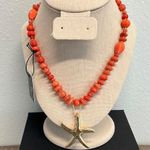 House of Harlow 1960 |🪸 Reconstituted Coral Starfish Statement Necklace ✨ Orange Photo 0
