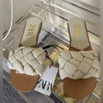ZARA Women's Cream Woven Sandals Photo 2