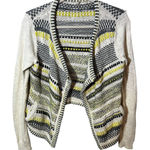 Anthropologie  Moth Women's Open Front Cardigan Sweater Cream Yellow Gray Small Photo 0