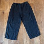 Eileen Fisher black straight crop linen blend pant large petite Photo 3