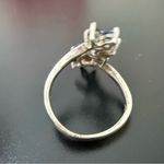 Vintage 925 Sterling Silver Blue CZ Stone Bypass Leaf Spray Ring Size 6 3g. Photo 6