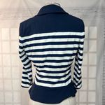 White House | Black Market Navy Blue and White Blazer Jacket Size 8 Photo 3