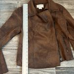 NWT Marrakech Women's Scuba Suede Zoe Moto Jacket distressed Brown SZ Small #74 Photo 11