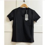 FIGS  Sona FORMx Slim V-Neck Scrub Top in Black, Size X-Small Photo 7