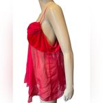 Je T’adore Vintage Red Velvet Chiffon Coquette Glam Luxe Sheer Lingerie Slip Top Size L Photo 2