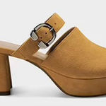 Aerosoles NWOB Women's Tan Suede Cosmic Heeled Slip on Mule Sandal sz 9.5 Photo 0