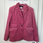 Jones New York  women’s solid pink velour one button blazer jacket stretch size 6 Photo 0