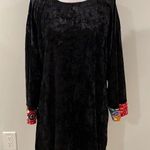 Natori Vintage II Black Crushed Velvet Dress Photo 0