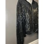 LuLaRoe  Jacket Womens 3XL Black Sequin Bomber Zip Front Party Metallic Photo 2