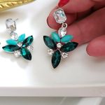 ZARA New!  Crystal Gems Post Earrings Photo 2