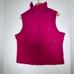 LL Bean Cranberry Fleece Lined Zip Up Active Outdoor Vest Women's Size Large Pink Photo 2