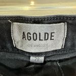AGOLDE  Sophie Mid Rise Raw Hem Crop Skinny Black Jeans‎ 28 Photo 6