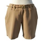 Cache Tan Trouser Removable Belt Pant Lined Metal Stud Short Pockets NWT $88 New Photo 0