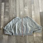 Nike  Air Rose Gold Logo Metallic Grey Crop Sweatshirt Size Medium Photo 6