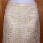 Etcetera Light Yellow, White & Silver Pencil Skirt Size 2 Photo 1