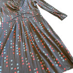 Boden Gathered Band Jersey Stretch Dress Grey Fun Print V Photo 4